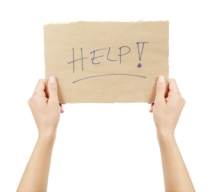 Holding a Help Sign